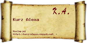 Kurz Alexa névjegykártya